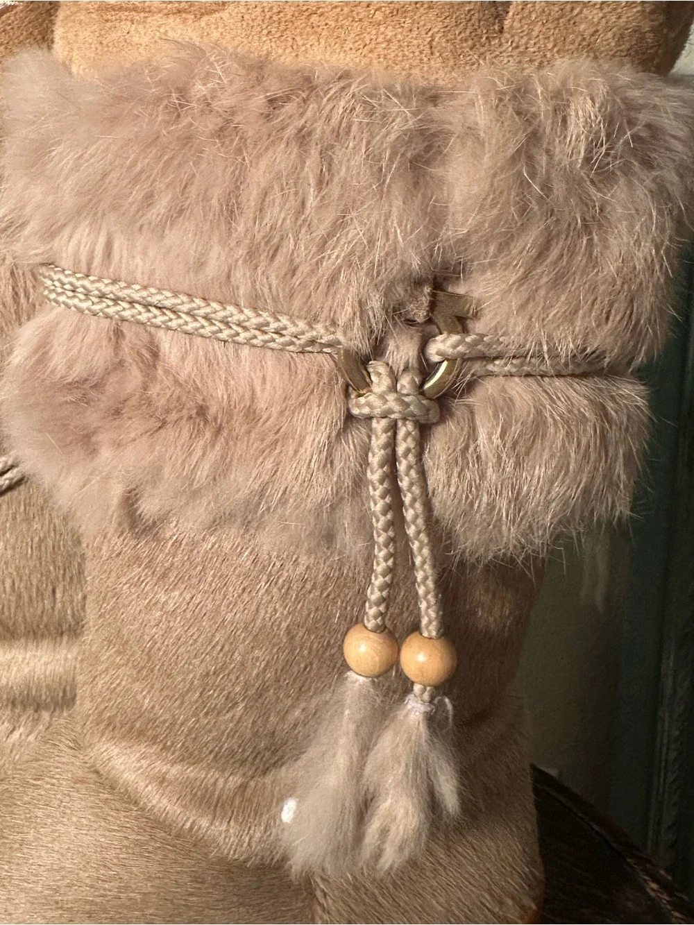 Salvatore Ferragamo Beige Fur-Trimmed Winter Boots